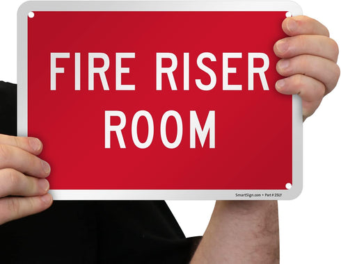 SmartSign "Fire Riser Room" Sign | Aluminum 7" x 10"