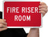 SmartSign "Fire Riser Room" Sign | Aluminum 7" x 10"