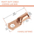 10pcs 1/0 AWG-3/8” Ring Terminals, 0 Gauge Copper Wire Lugs Heavy Duty Battery Cable Terminal Connectors