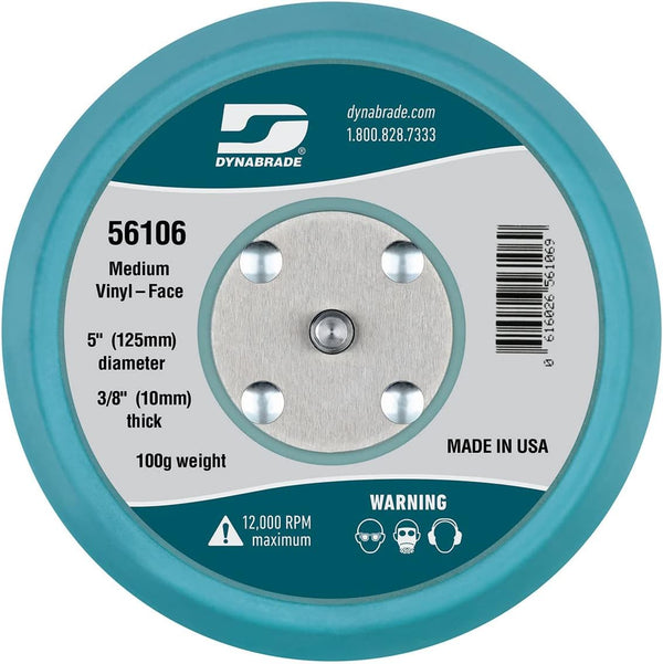 Dynabrade 5" Dia. Non-Vacuum Disc Pad, Vinyl-Face, Model 56106