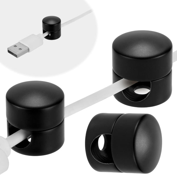 SmallCat 3 Pcs Desk Cable Anchors, Adjustable Metal Cord Organizers with Adhesive Dots,