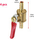Antrader 4 Pcs Mini Shut Off Switch Forged Brass Ball Valve, 1/4" Hose Barb x 1/4" Hose Barb, 180 Degree Handle
