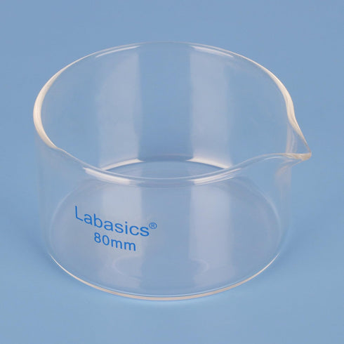 Crystallizing Dish with Spout, Heavy-Duty Rim, High Borosilicate Glass Reusable Dishes for Crystallization, 100 ml