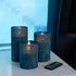 ANGELLOONG Blue Flameless Candles with Remote, Flickering Led Candles with Timer, Electric Pillar Candles for Bathroom