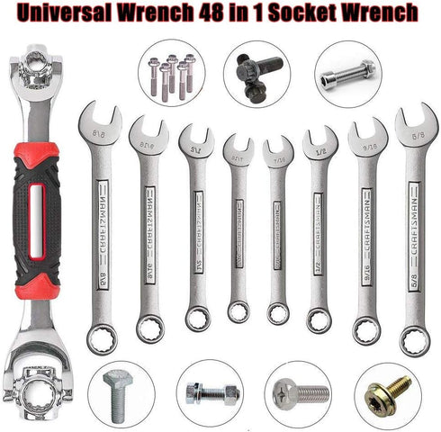 Universal Wrench 48 in 1 Socket Wrench Multifunction Wrench Tool with 360 Degree Rotating Head, Spanner Tool for Home and Car Repair by iPstyle