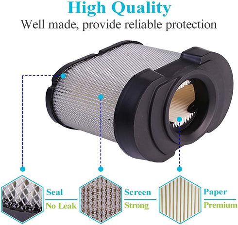 792105 Air Filter and 696854 Oil Filter Kit Compatible with Briggs and Stratton 407777, 445877 Engine, John Deere D170,