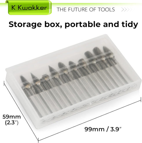 20PCS Tungsten Carbide Burr Set, 1/8 Shank Diamond Files for Dremel Rotary Drill, Metal Polishing and Wood Carving