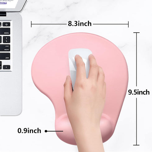 Hsurbtra Ergonomic Mouse Pad with Wrist Rest Support, Gel Mouse Pads with Non-Slip PU Base, Pain Relief Memory Foam,
