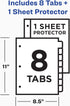 Avery Durable View 3 Ring Binder with 3 Inch Rings, 8 Tab Durable Plastic Binder Dividers, Office Supplies Set