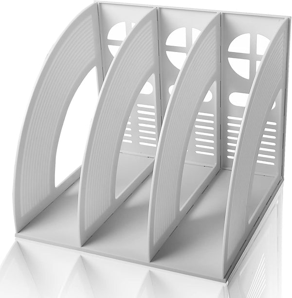 Lemical 3 Compartments Open Section Magazine File Holder, Desk Organizer, Book Rack for Office, Home, Kitchen