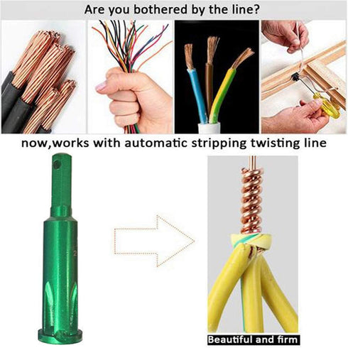 Wire Twisting Tool, Auto Manual Wire Stripper and Twister for Power Drill Drivers, Green