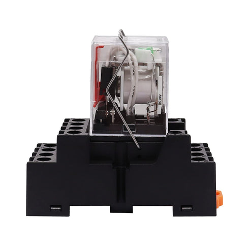 TWTADE/DC 12V Relay 5A Electromagnetic Power Coil Relay, 14 Pins with Indicator Light & Socket Base