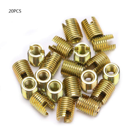 20Pcs Self Tapping Thread Inserts M2-M16 - Carbon Steel Thread Repair Inserts, 302 Type Combination Kit Set