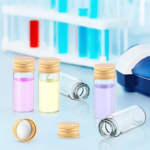 Wresty 10ml Mini Glass Jars, 30 Pcs Glass Vials with Aluminum Screw Caps, Empty Bottles for DIY Art Craft
