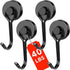DIYMAG Black Magnetic Hooks, 40LBS Heavy Duty Hooks for Hanging in Home Kitchen Office, 4 Pack