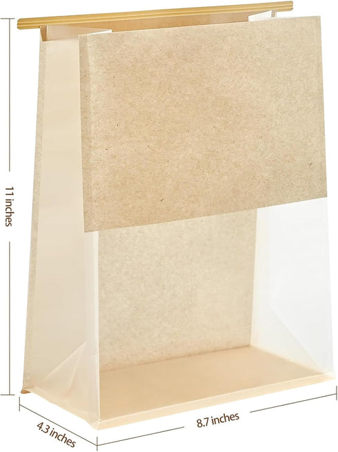 100 11 8.7 4.3 Inches Packaging Ohuimrt PCS Paper Bread Bags for Homemade Breads, x x Kraft Bakery Bags with Tin Tie