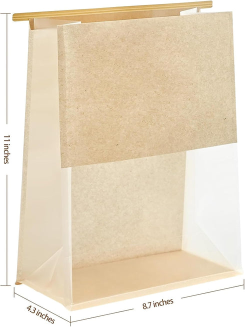 50 11 8.7 4.3 Inches Packaging Ohuimrt PCS Paper Bread Bags for Homemade Breads, x x Kraft Bakery Bags with Tin Tie Tab