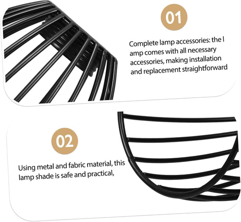 Cabilock Birdcage Inspired Black Lamp Shade Versatile Desktop Lamp Cover for Table Floor Lamps Easy to Install