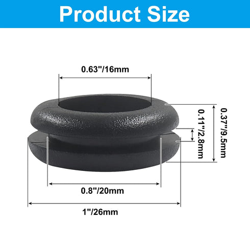 ZOCCVI 20 3/4 Inch Grommets, 5/8" Grommet Grommet, PCS Rubber ID Wiring Rubber Hole Eyelet Ring Gasket for Wires