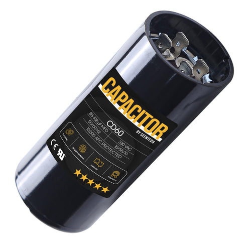 Seentech 88-108 uf MFD CD60 Round Start Capacitor, 330 VAC Replacement Part for HVAC, Air Conditioners