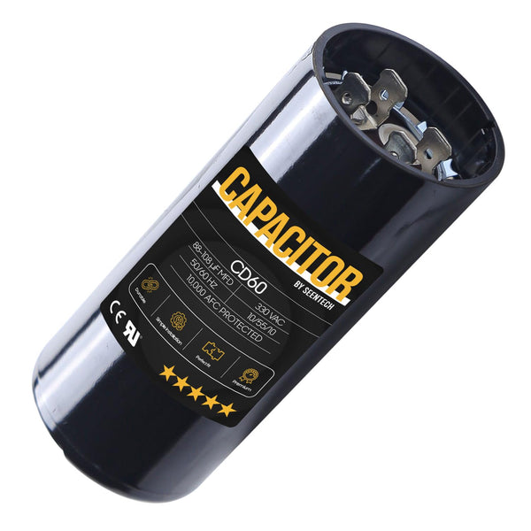 Seentech 88-108 uf MFD CD60 Round Start Capacitor, 330 VAC Replacement Part for HVAC, Air Conditioners