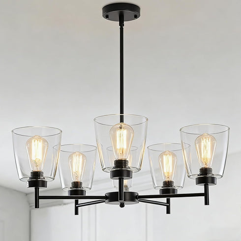1-5/8 Inch E26 5.5"W 6.1"H Glass Lamp Shade Replacement for Table Lamps/Floor Lamp/Chandelier/Pendant Light