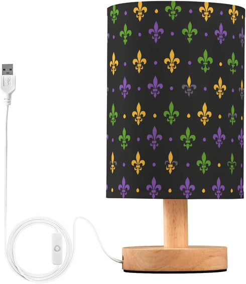 ALAZA Bedside Table Lamp for Bedroom Carnival Lily Theme Nightstand LED Light