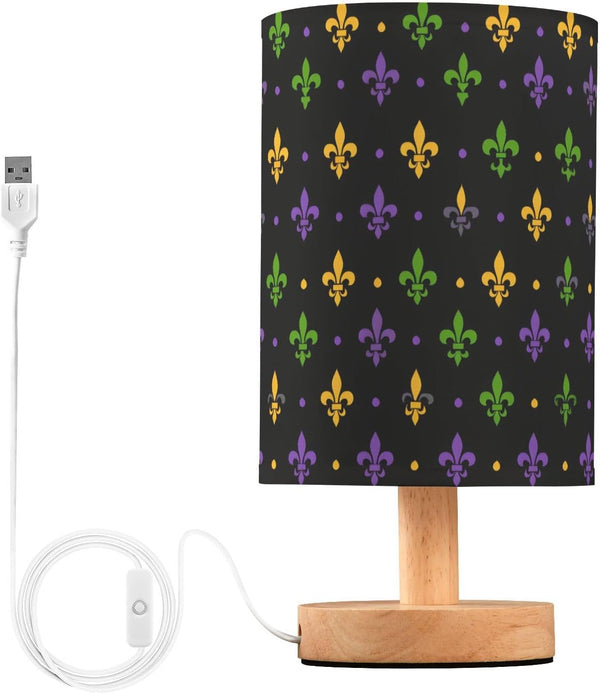 ALAZA Bedside Table Lamp for Bedroom Carnival Lily Theme Nightstand LED Light