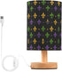 ALAZA Bedside Table Lamp for Bedroom Carnival Lily Theme Nightstand LED Light