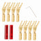 Monosaudio Speaker Spade Plug Connectors, 8pcs Pure Copper 45 Degree Screw Locking Y Spade Plug with Heat Shrink Tubes