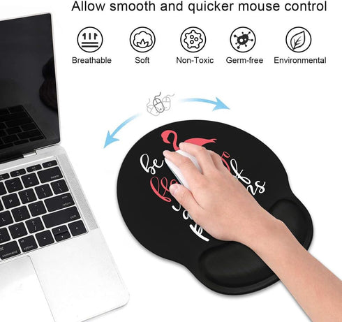 Ergonomic Mouse Pad with Wrist Support & Coasters Set, Cute Large Non-Slip PU Base for Laptop Home Office,
