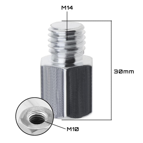 M10 Female to M14 Male Thread Adapter for Angle Grinder, Polisher Drill Bit Connector, Carbon Steel Power Tool