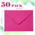 Whaline 50Pcs A7 Invitation Envelopes Set Hot Pink Greeting Card Envelopes V-Flap Envelopes Gift Card Sleeves for Mailing Envelopes Sending Card, 7.2x5.2 Inch by Whaline