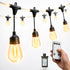 LED Outdoor Edison String Lights Waterproof with Remote 28.2FT, 12 Shatterproof Bulbs