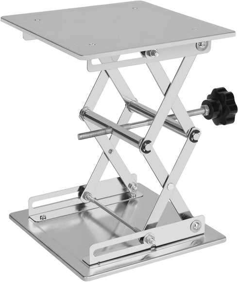 Lab Scissors Jack, Stainless Steel 8 x 8 inch Laboratory Support Jack Platform, Expandable Lift Height 80mm to 280mm