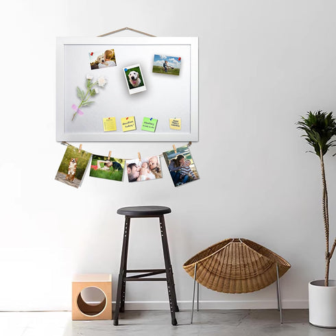 White Bulletin Board Cork Boards with Felt 15"x11" Small Display Pin Board for Walls Jewelry Notes Collection Office