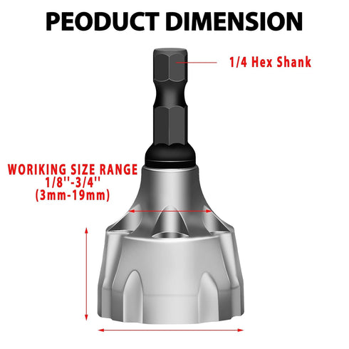 Deburring External Chamfer Tool, HSS Hex Shank Remove Burr Tools with Carbide Blades, Deburring Tool for Metal Bolt in 1/8" to 3/4" (3~19mm) Diameter
