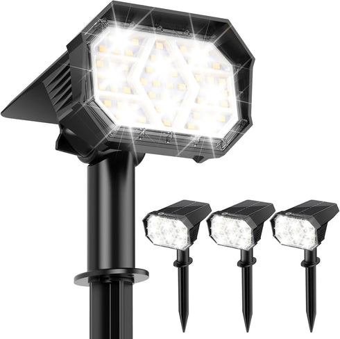 4Pack 58 1800mAh, IP67 3 2-in-1 Brightown Solar Spot Lights Outdoor with LED & Solar Lights Outdoor Waterproof