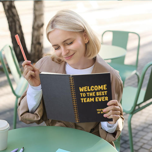 Welcome to The Best Team Ever Spiral Notebook, 160 Blank Pages, New Hire Gift for Colleague, Teamwork Gift
