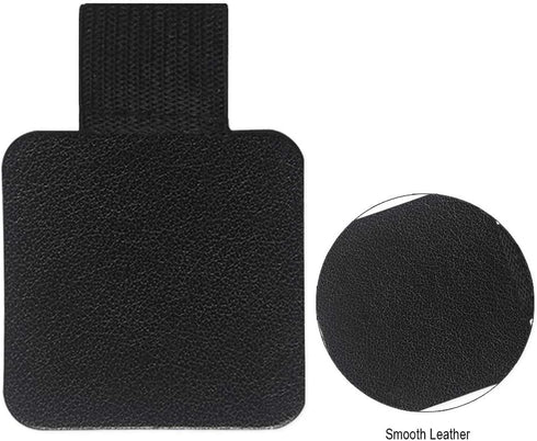 Self-Adhesive Pen Holder with Elastic Band Loop - 12 Pcs Black Leather Pencil Stylus Holder for Journals, Notebooks