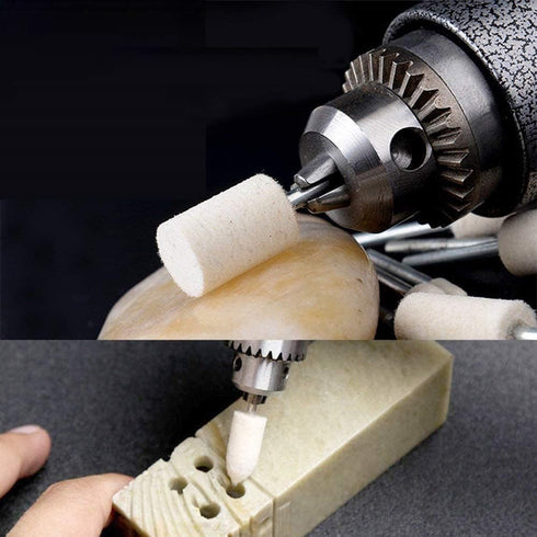 Utoolmart 4mm Wool Felt Mounted Points, Conical Polishing Bits, Burrs Buffing Wheels Grinding Head with 1/8" Shank (12