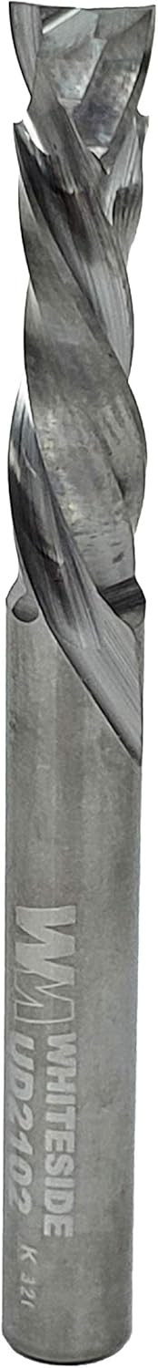 Whiteside UD2102 Up/Down Cut Spiral Bit, 1/4-Inch Cutting Diameter, Solid Carbide Compression