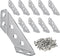UBANU Universal Furniture Corner Brace Connector with Screws, 10 Pack Stainless Steel Angle