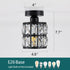 Ruibutrade 1-Light Black Hallway Light Fixtures, Modern Semi Flush Mount Ceiling Light, Crystal Chandelier for Bedroom