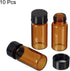 PATIKIL 5mL Reagent Media Bottle, 10 Pack Round Glass Storage Bottles Plastic Screw Cap for Lab Home, Brown by PATIKIL