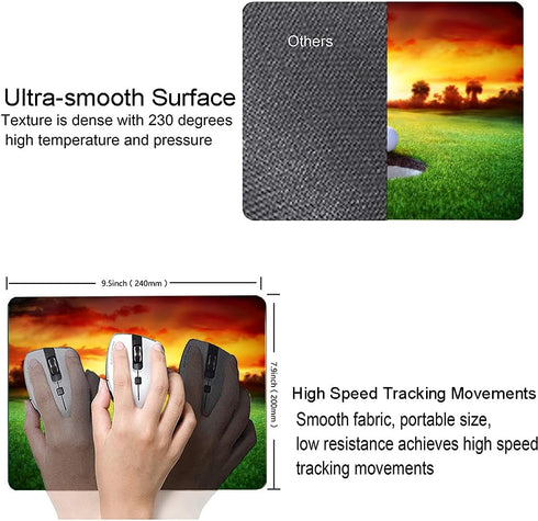 Mouse Pad, Ball in Hole Golf Rectangle Custom Designs, Waterproof Anti-Slip Rubber Mousepad for Office Accessories Desk