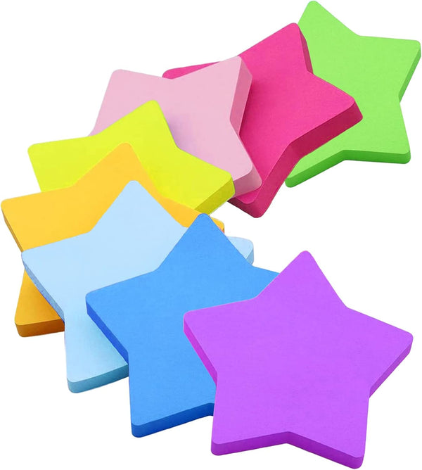 Sticky Notes, 560 Sheets 3 × 3 Inches Pentagram Shaped, Bright Colors Self Sticky Notes Pad for Home, Office, Notebook