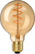 HEWASOL Spiral Dimmable LED Edison Bulbs, G80E26 Screw, Non Flicker, 4W Retro Filament, 2000K Soft Warm White, 3 Pack