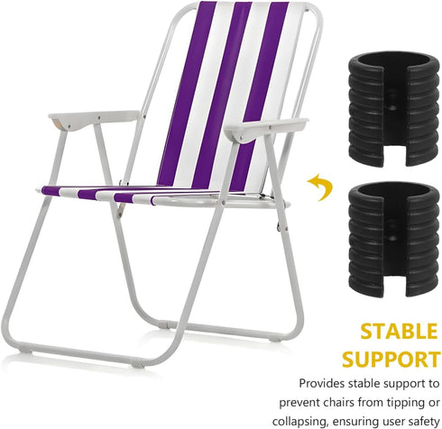 4-Pack 1.25 Inch NUOBESTY U-Shape Chair Leg Caps Nonslip Furniture Pads Floor Protectors for Outdoor Beach Chairs