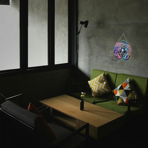 Gaming Neon Sign Smart Mirror LED Light with APP Control and Music Sync Color-Changing Gamer Wall Sign for Game Room